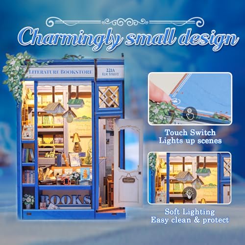 CUTEBEE Book Nook Kit for Adults, DIY Miniature House Kit, Mini House - color: Literature Bookstore