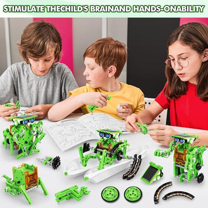 STEM 13-in-1 Education Solar Power Robots Toys for Boys Age 8-12 - color: Green
