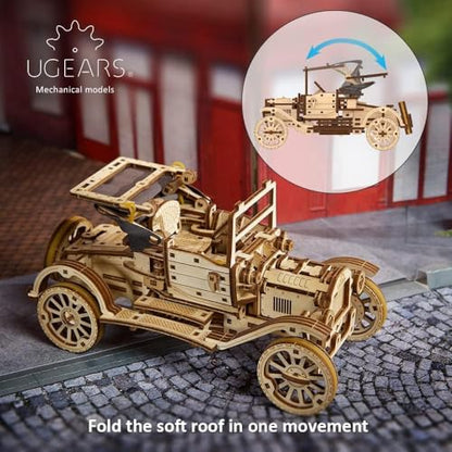 Ugears Retrocar UGR-T, 3D Puzzle, Brown - style: Retrocar