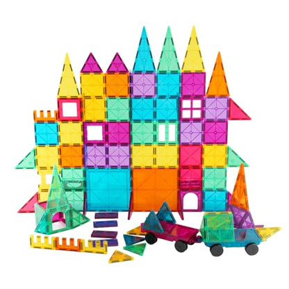 Magnetic Tiles Car Set Truck Kit Toy with Stronger Magnets, Educational Magnet Cars with Re-Enforced Hitch and Long Bed for Girls Boys Toddler Ages 3+ (110 PCS Set) - color: 110 Pcs Set