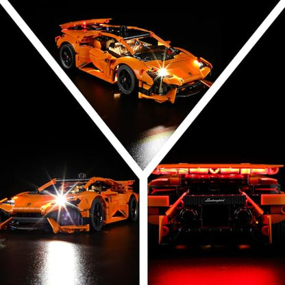 LED Light Kit for Lego 42196 Lamborghini Huracán Tecnica Orange Set,Compatible with Lego 42196 Building Blocks Model(Not Include Blocks Set) - style: 42196