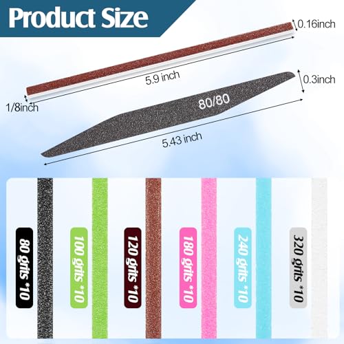 Honoson 70 Pcs Sanding Sticks Polishing Sticks Fine Sanding Twig Coded Abrasive Sand Twig for Plastic Model Assorted Metal and Wood Sand Tool Accessory for Craft(Low Grits Rating,Double Angle) - style: Double Angle