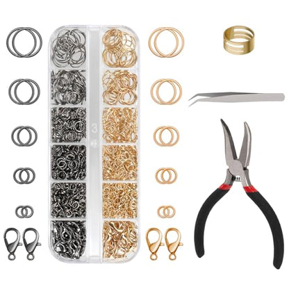 Amrules 1200 Pcs Jump Rings, Jewelry Making Kit, KC Gold & Gun Black - color: Gun Black & KC Gold