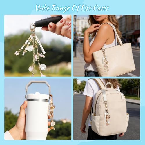 776PCS Ocean Keychain Making Kit with Charms DIY Key Chain Kit for Beginners Seashell Starfish Pearl Letter Name Beads Custom Keychains with Tools Crafting and Jewelry Making for Adults Gift for Women