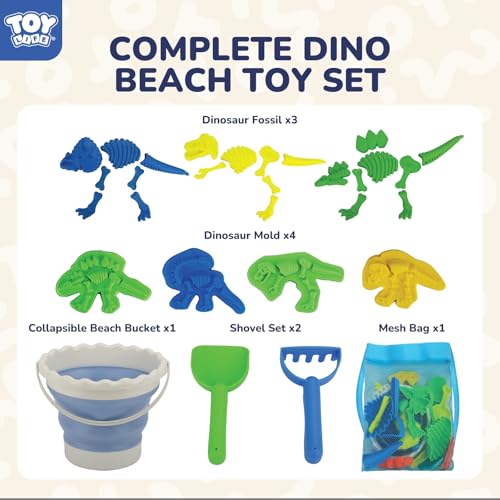 TOY Life 30-Pc Dinosaur Fossil Dig Beach Sand Set, Ages 3-8 - color: 30 Pcs Dinosaur Fossil Beach Toys