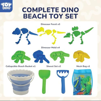 TOY Life 30-Pc Dinosaur Fossil Dig Beach Sand Set, Ages 3-8 - color: 30 Pcs Dinosaur Fossil Beach Toys