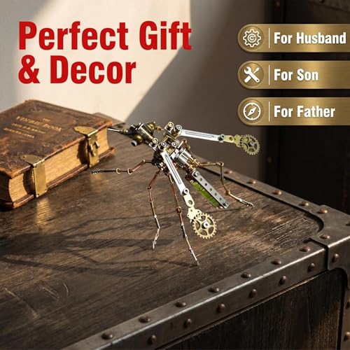 3D Metal Model Mechanical Kits Steampunk Insects Mosquito Puzzle for Adults 140+ Parts 3 Hours Build Cool Desk Decor Christmas & Birthday Gift for Men Father (Mosquito) - style: Mosquito