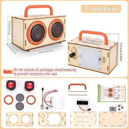 DIY Bluetooth Speaker Kit for Kids 8-10 - STEM Kits Science Project Toys - color: Orange