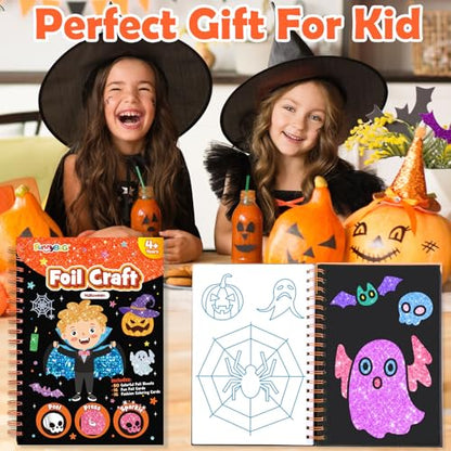 FUNNYB&G Halloween Foil Art Craft Kit for Kids, Birthday Gift Toy for Kids - style: Halloween
