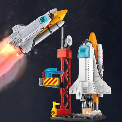 Vilbocr StellarX Spacecraft Building Blocks for Kids Ages 6-12 | 107-Piece STEM Toy Rocket Ship Set | Creative Construction Kit for Space Exploration, Birthday Gift & Classroom Activity - color: Spacecraft