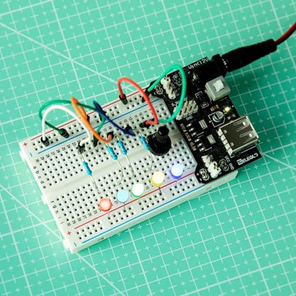 ELEGOO 400 Point Solderless Breadboard Kit, Small Prototyping Boards 6PCS - size: 6 PCS 400 Point
