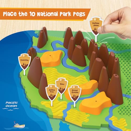 Imagimake Mapology Physical Features of USA, Geography Game for Kid Age 8+ - style: Physical Features of USA