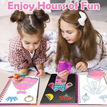 FUNNYB&G Foil Art Craft Kit for Kids, Sparkly Birthday Gift Toy for Girls - style: Dress