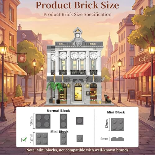 European City Bank Modern Modular Mini Building Set 2080PCS - style: Mini European City Bank