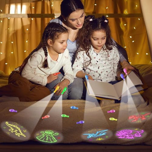 CHUNNIN 36 Pcs Dinosaur LED Finger Lights Glow in Dark Dino Party Favor - style: Dinosaur