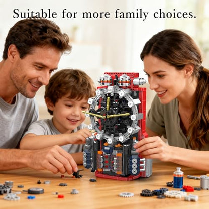 Sosuy Engine Clock Model Kit Mini Motor Building Blocks Set that can Runs - color: Engine Clock