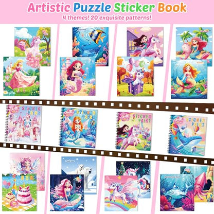 4Pcs Paint by Number Sticker Book with Story for Kids Ages 4-8 - color: Style-1-4pcs
