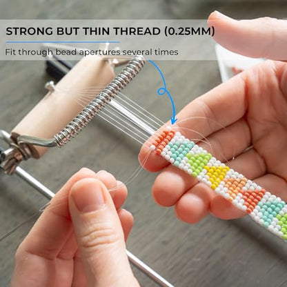 Complete Bead Loom Kit with 24,000 Colorful Glass Beads for Jewelry Making, Non-Stretch Thread and Big-Eye Beading Needles - DIY Craft Supplies Set for Creating Beaded Bracelets, Earrings, Rings