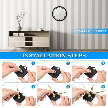 DOITOOL 4 Pcs Quartz Clock Mechanism Kit with 6 Gold Hand Sets