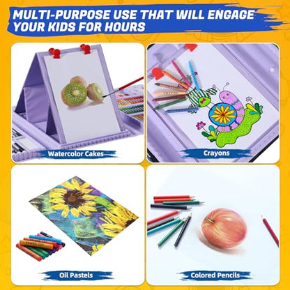 All in One Art Supplies Include Drawing Kit, Origami & Paper-Cutting Crafts - color: Purple