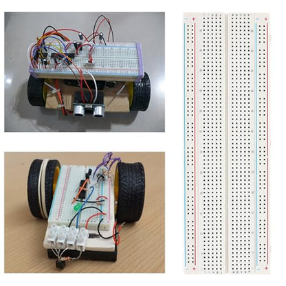 Solderless Breadboard Ultimate Kit - 4PCS 830/400 Tie Points Boards + 130 Jumper Wires | ABS Plastic with Tin-Plated Contacts, Compatible with Arduino, Raspberry Pi & Electronics Projects
