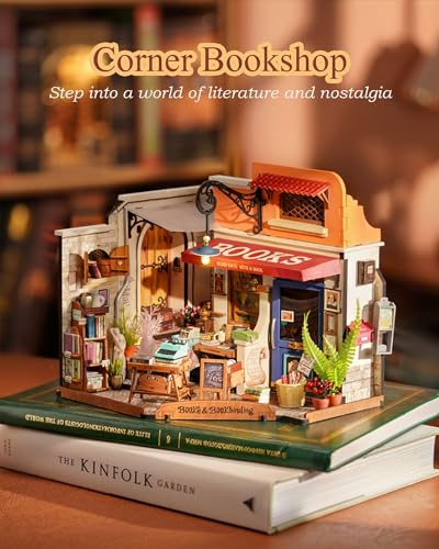 Rolife Bookstore DIY Miniature Dollhouse Kit Creative Gift for Adults - style: Corner Bookshop