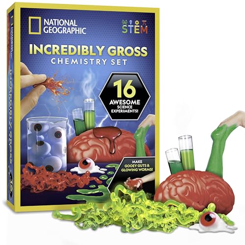 National Geographic Gross Science Kit Chemistry Toy for Ages 8-12 - style: 16 Gross Experiments