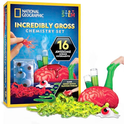 National Geographic Gross Science Kit Chemistry Toy for Ages 8-12 - style: 16 Gross Experiments