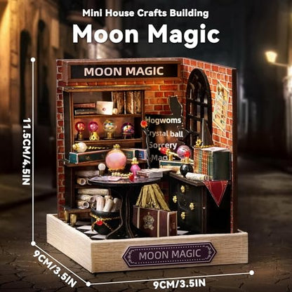 Flever Dollhouse Miniature DIY House Kit Creative Room with Furniture for Romantic Artwork Gift (Moon Magic) - color: Moon Magic