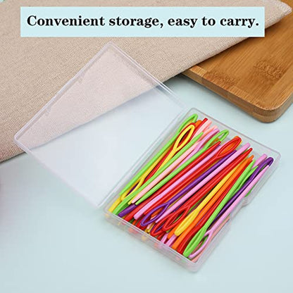 LUNARM 50PCS Plastic Needles for Yarn Large Eye Sewing Needles - size: 3.54 inches