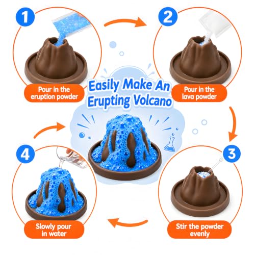 24Pcs Volcano Eruption Science Kit STEM Science Experiments Party Favors Classroom Prizes Goodie Bag Stuffers Gifts Exchange for Boys and Girl