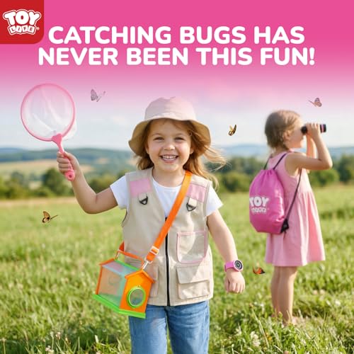TOY Life Kids Explorer Kit with Bug Catcher for Kids, Bug Catching Kit with Bug Toys, Kid Safari Vest & Hat, Compass, Binoculars, Magnifying Glass, Educational Outdoor Toys Girls Kid Adventure Kit