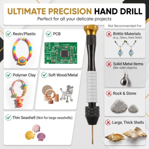 Pin Vise Hand Drill Manual With 22pcs Micro Drill Bits Set