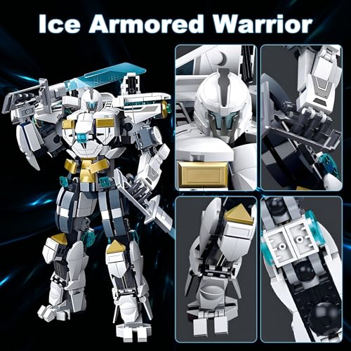 HIGH GODO Ice Warrior Mech Building Set, Cool City Protector Battle Model for Adults Teens 14+, Creative Action Robot Gifts Perfect for Christmakis Birthday (561 Pieces)