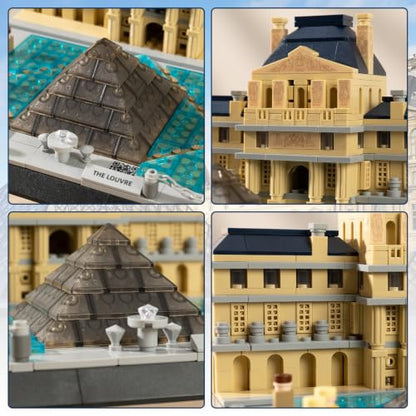 Oichy Louvre Museum Building Blocks Paris Iconic Architecture Building Set - color: Louvre Museum Set