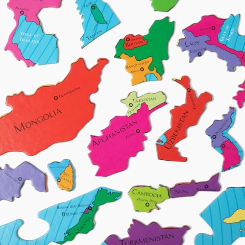 GeoPuzzle Asia Jigsaw Puzzles, 50 Pc Map Puzzle for Kids Ages 6 and Up - color: 1 Set-asia