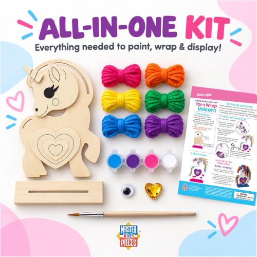 Works of Ahhh... Craft Set - Unicorn Wood Yarn Wrapping Family Craft Kit - style: Yarn Wrap Unicorn