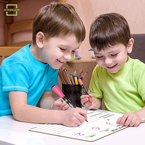 SCRIBBLEDO Place Value Board 9" x 12" Double Sided Dry Erase Boards for Kids for Teaching Place Values from Billions to Decimal Numbers Math Manipulative Lapboard for Home School and Classroom - style: 1 Board