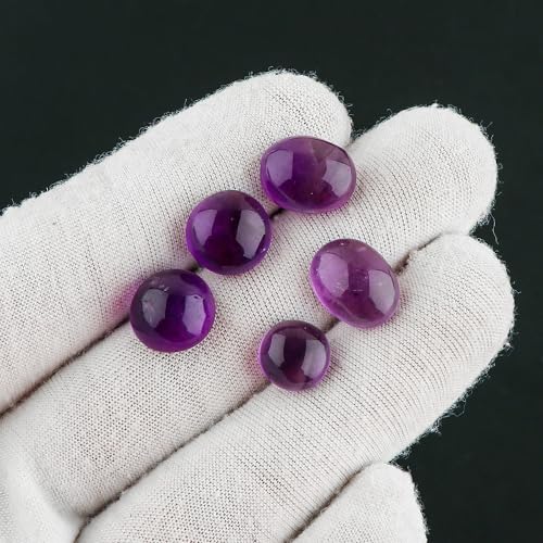 CRYSTALIS Wholesale 10pcs Natural Amethyst Loose Gemstone Bulk Cabochons Jewelry Making Supply, Chakra Healing Polished Stones, Wire Wrapping, DIY, Gem Collection, Mix-Shape, 8-15mm
