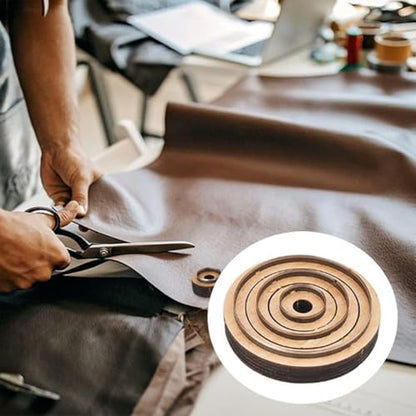 3-Piece Round Leather Cutting Die Set,Precision Cutting for Leather and Neoprene Coasters with Wooden Die-Cutting Blades. - style: Round Leather Cutting Die