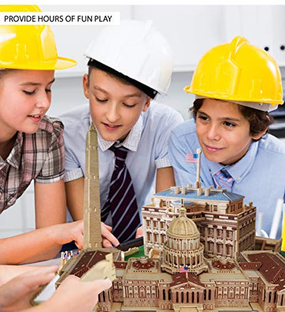 Puzzled Bundle of Famous Sites, 3D Puzzle Construction Kits - 3 Pack