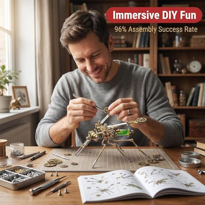 3D Metal Model Mechanical Kits Steampunk Insects Mosquito Puzzle for Adults 140+ Parts 3 Hours Build Cool Desk Decor Christmas & Birthday Gift for Men Father (Mosquito) - style: Mosquito
