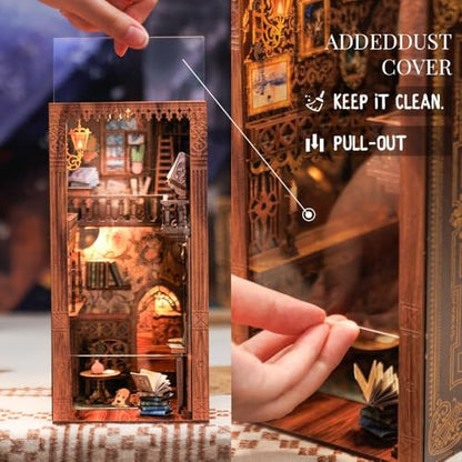 Fsolis Book Nook Kit, 3D Wooden Puzzles for Adults (Eternal Bookstore) - color: Eternal Bookstore