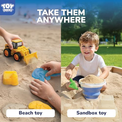 TOY Life 22-Pc Dinosaur Beach Sand Set, 2 Construction Cars, Ages 3-8 - color: 22 Pcs Dinosaur Beach Toys With Construction Cars