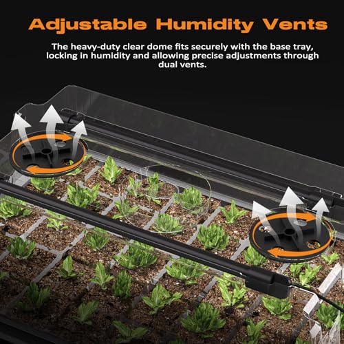 Patigrow 80-Cell Self-Watering Seed Starter Tray with Grow Light, Seed Starter Kit with 4.07” Humidity Dome, Indoor Seedling Starter Tray, Seed Starting Trays for Plant Germination, Seeds Growing