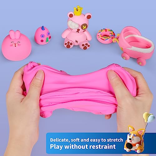 ifergoo 100g Pink Air Dry Clay, 3.5oz DIY Creative Modeling Clay for Kids - color: Pink/100g