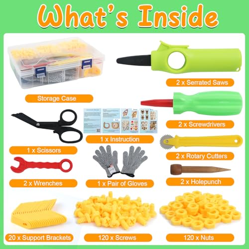Cardboard Cutting Tools for Kids, 273 PCS Cardboard Construction Kit