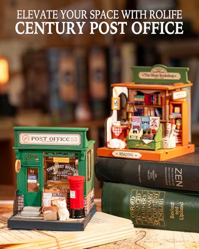 Rolife DIY Mini Building House Miniature Kit-Century Post Office, Miniature Lifestyle Mini Bookshelf Decoration, DIY Hobbies/Gifts for Craftsman (Century Post Office) - style: DS - Century Post Office