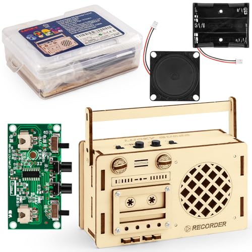LUCKY GUESS STEM Projects Tape Deck Recorder Toy Model DIY Kit for Kids - style: DIY Recorder Toy Set