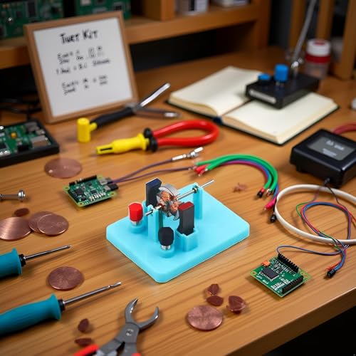1Pc Blue DIY DC Simple Electrical Motor Assemble KIT,Small in Size and Light in Weight,STEM Science Lab Educational Physics Learning Experiment Ornaments for Electrical Motor,Learning and Education